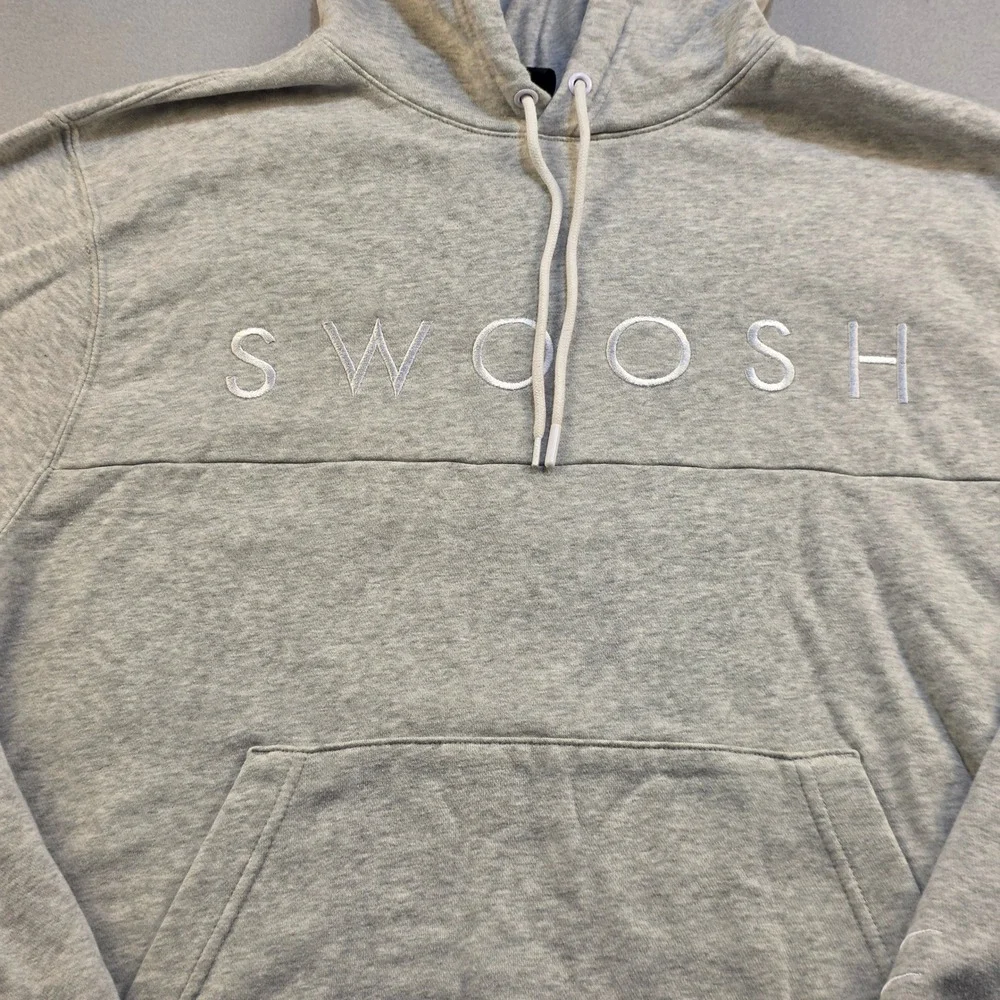 Nike Sportswear Mens Swoosh Pullover Hoodie‎ Heather Grey CJ4863-063 Medium